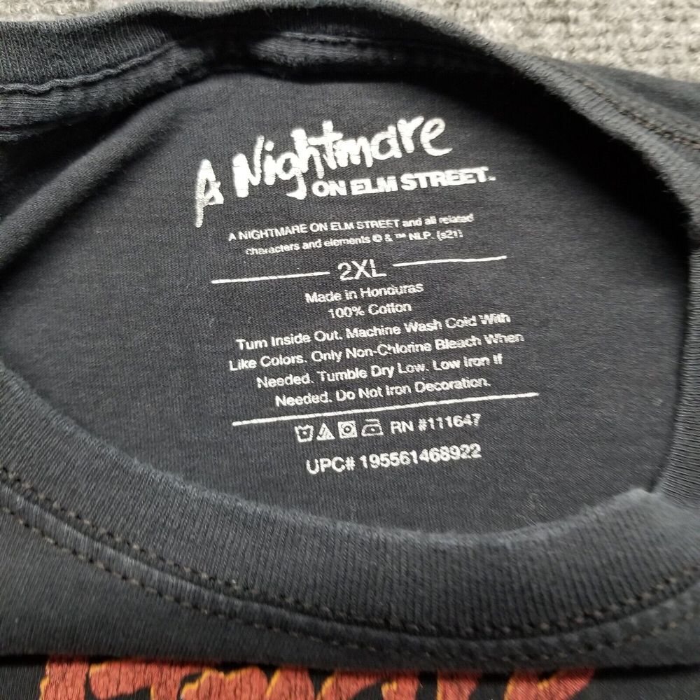 A Nightmare on Elm Street Freddy Krueger T Shirt Adults 2XL Black Halloween - Picture 4 of 8